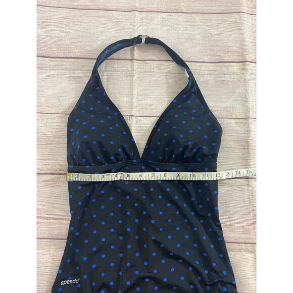 Speedo Women's Blue Polka Dot One Piece Swim Suit - 10 - Picture 7 of 12